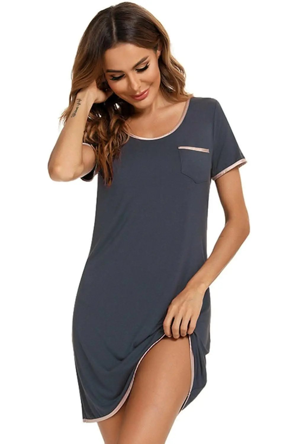 Trendsi swimwear - Cozy chic round neck dress