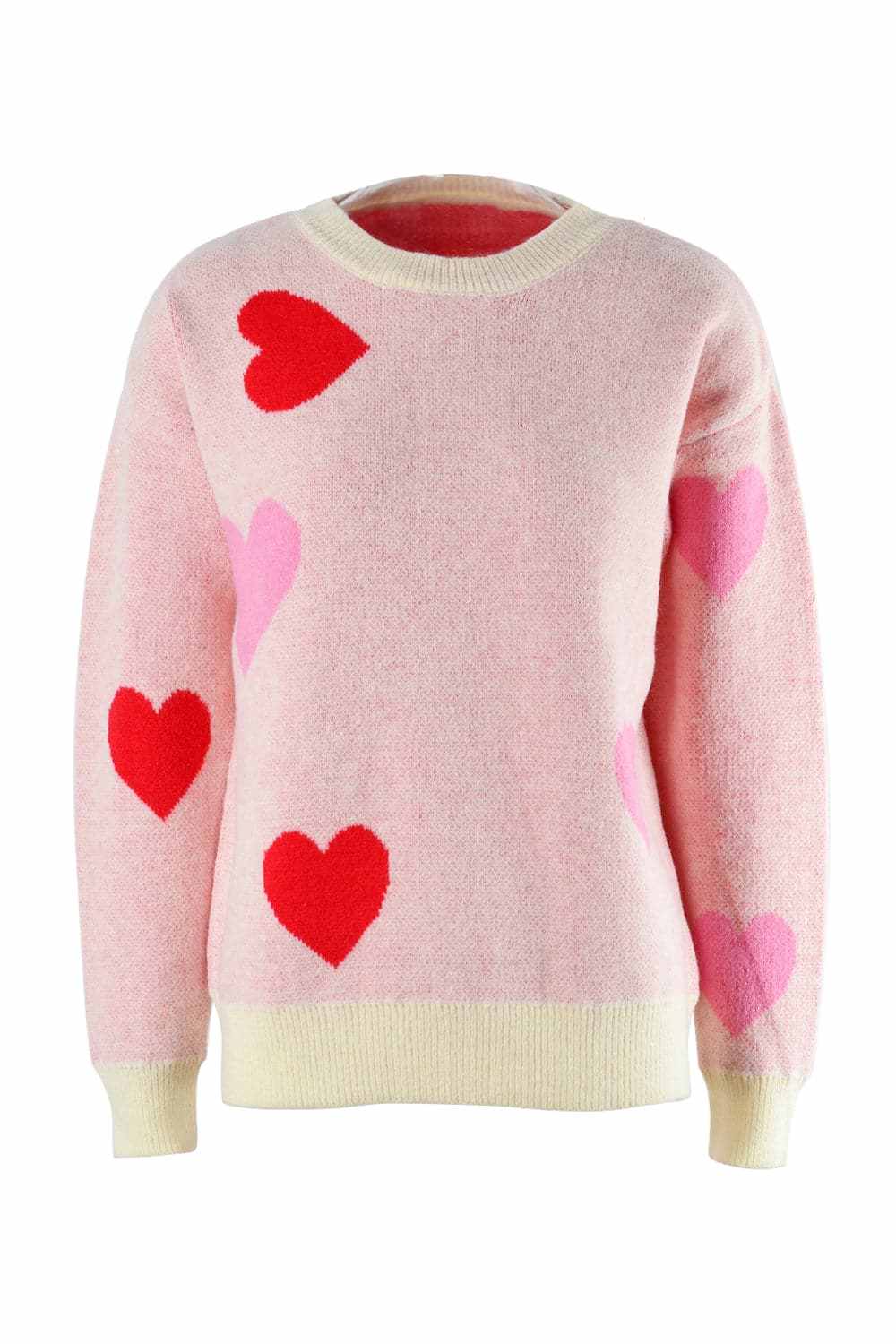 Trendsi Cozy heart dropped shoulder sweater