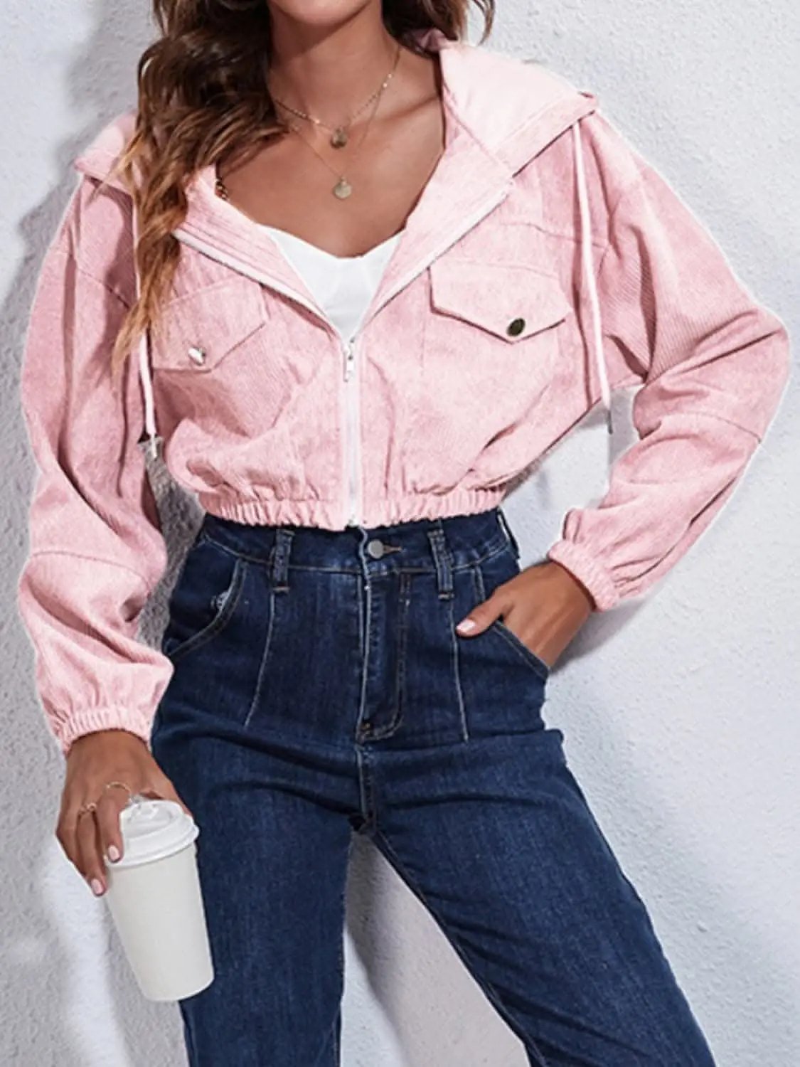 Hooded Jacket - Cozy with Pockets - Everyday Casual Style