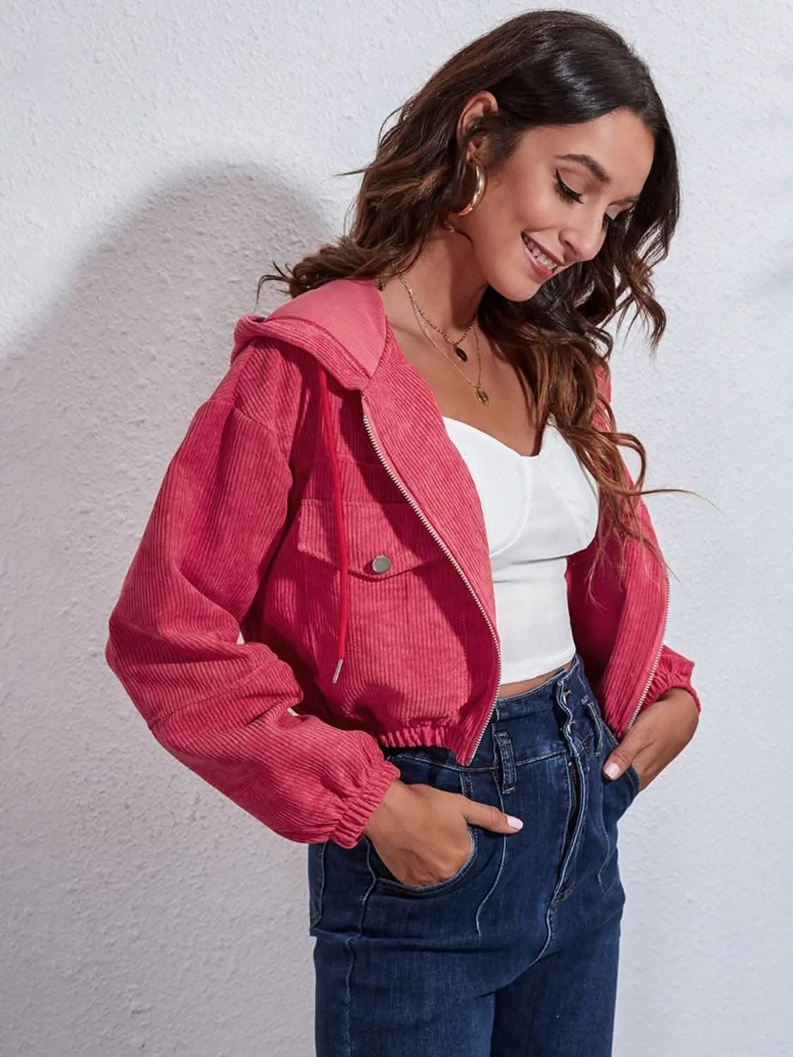 Hooded Jacket - Cozy with Pockets - Everyday Casual Style