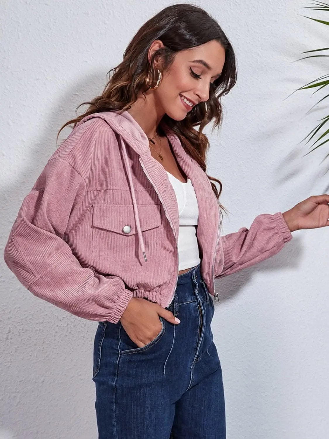 Hooded Jacket - Cozy with Pockets - Everyday Casual Style