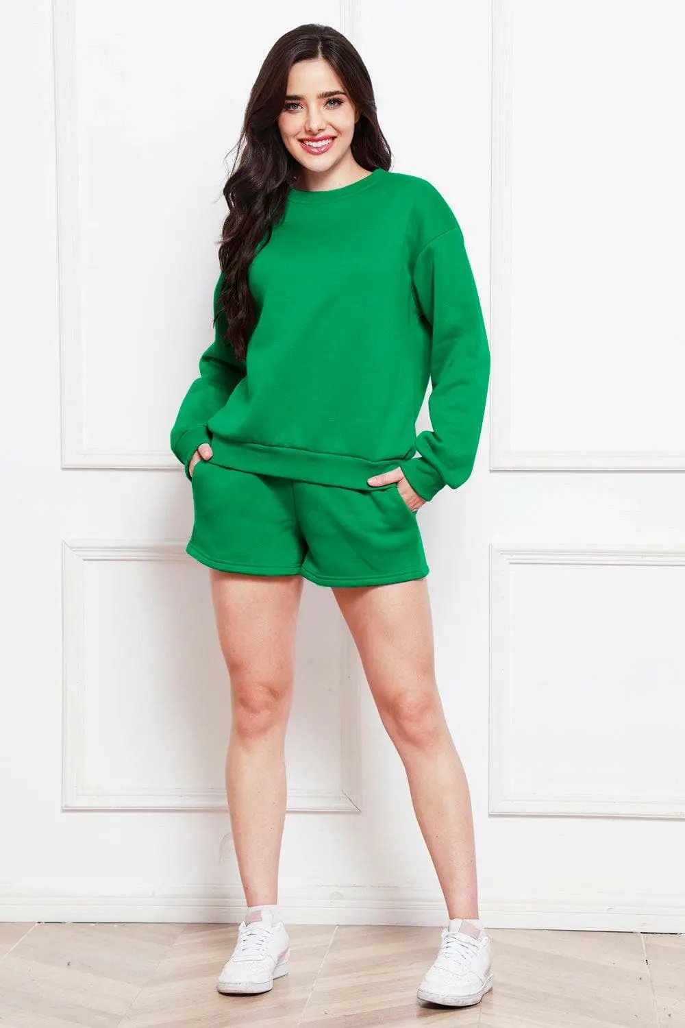 Trendsi Cozy sweatshirt and shorts set