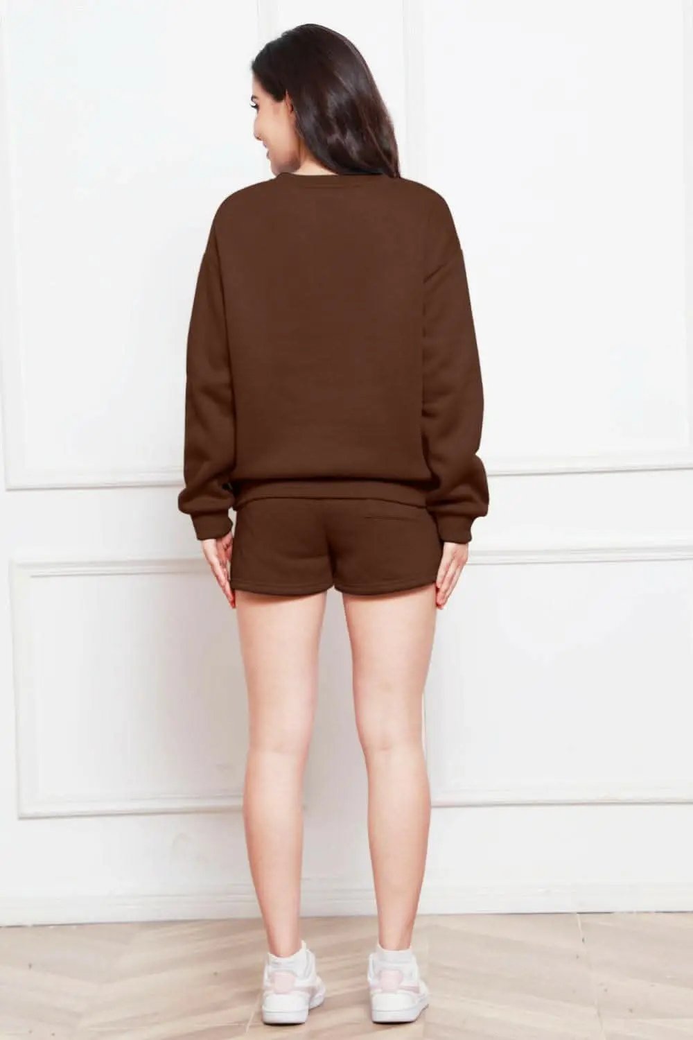 Trendsi Cozy sweatshirt and shorts set
