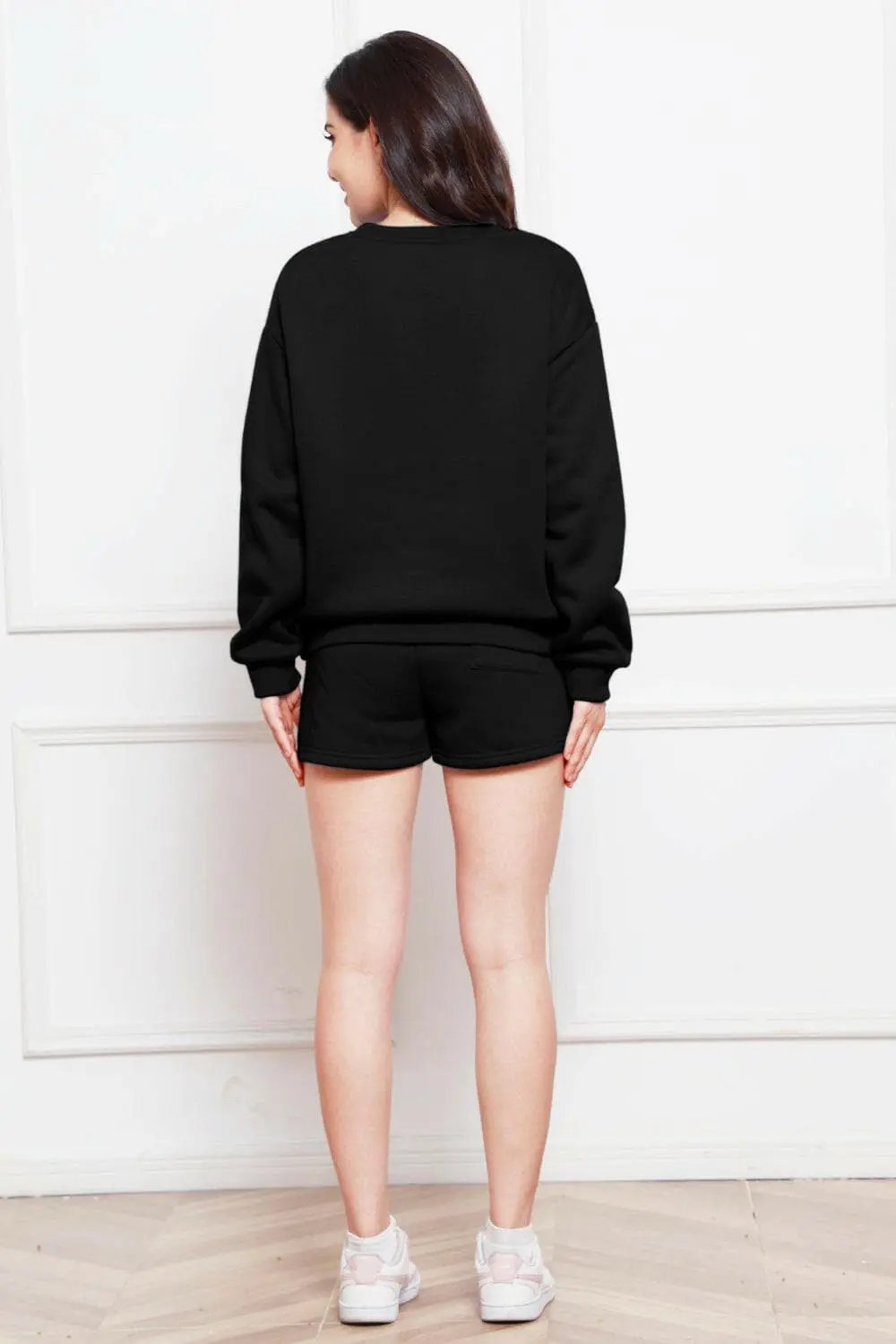 Trendsi Cozy sweatshirt and shorts set