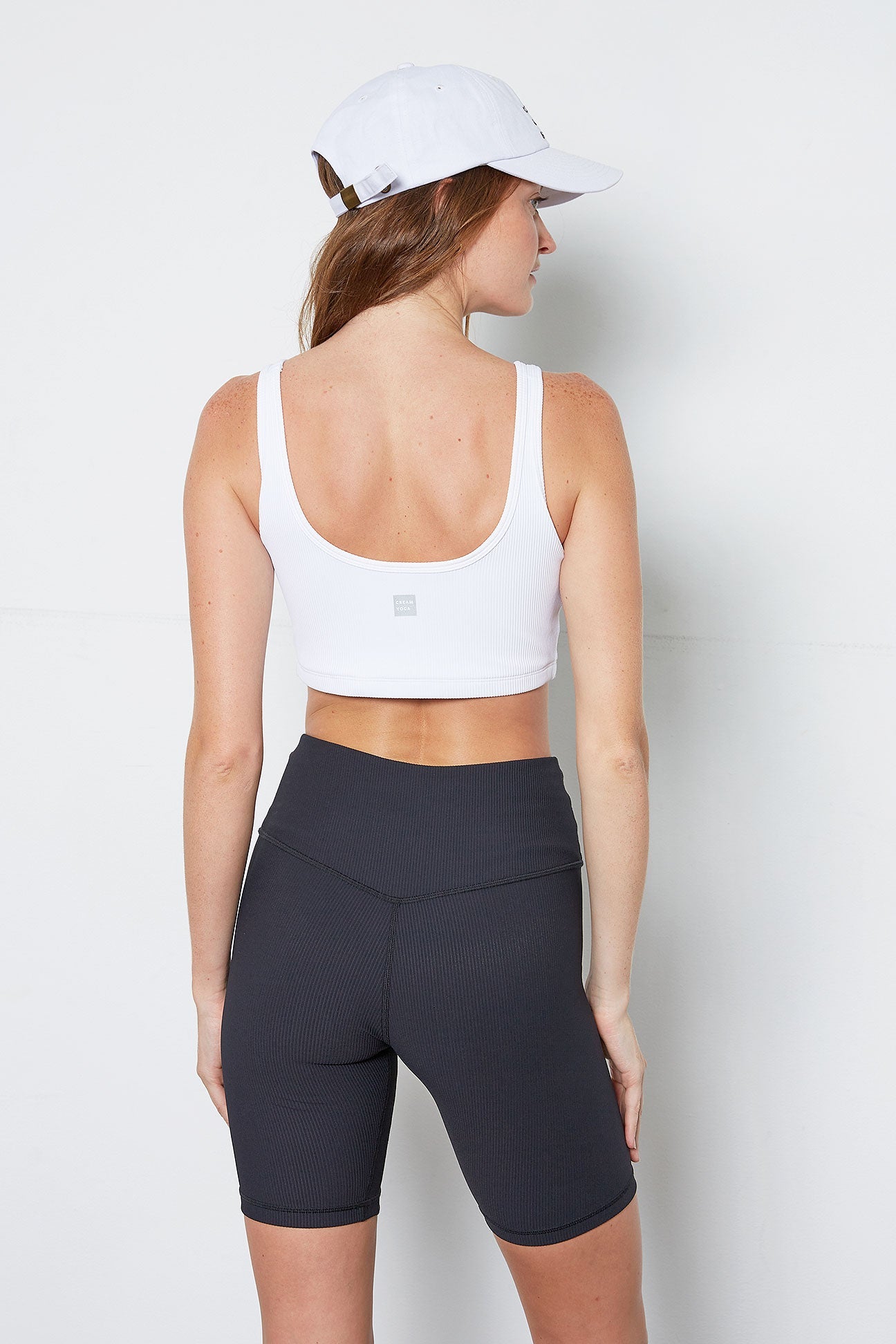 Scarlett ribbed sports bra white