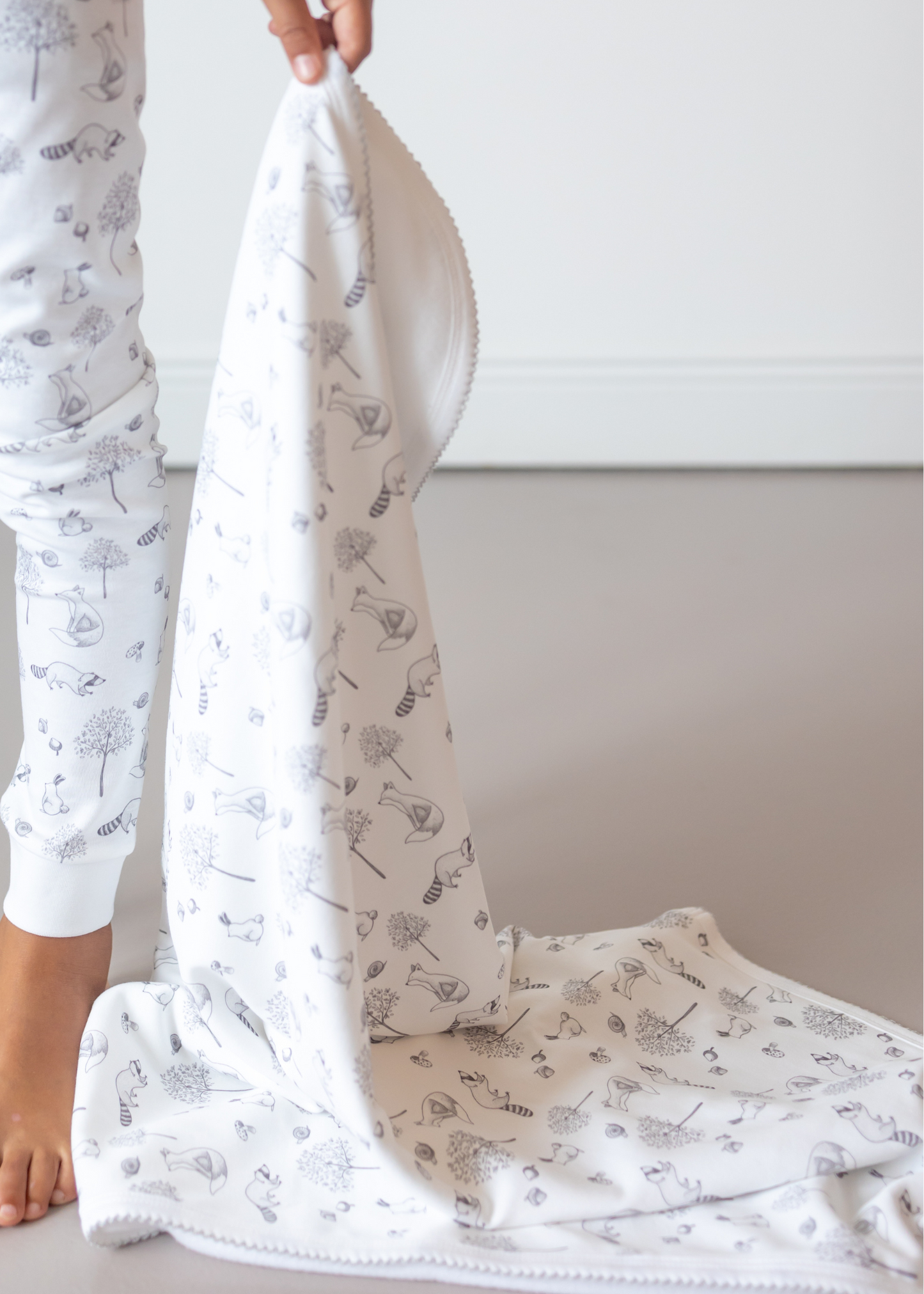 Gray Raccoon Pima Baby Blanket