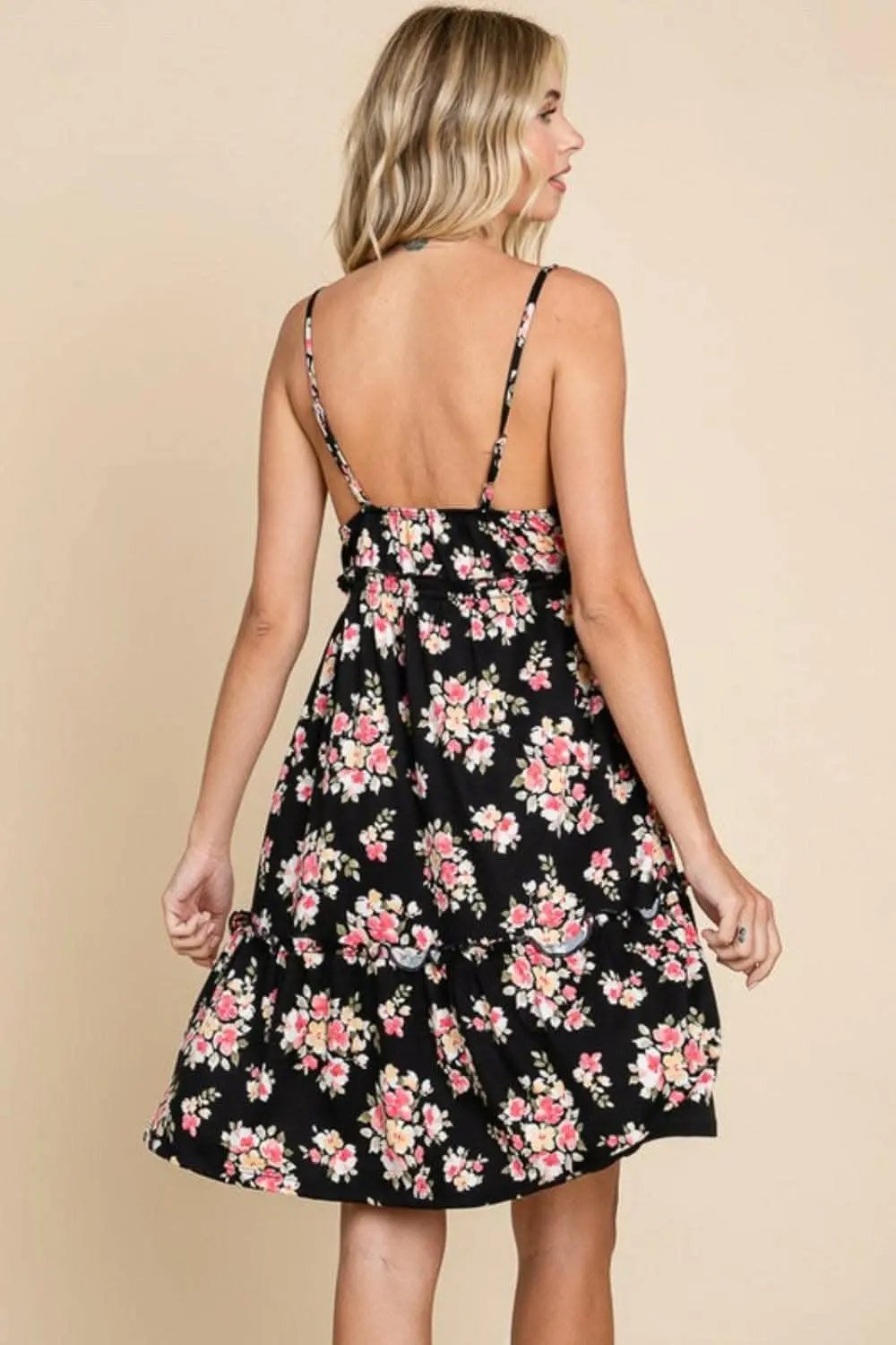 Trendsi swimwear - Culture Code Full Size Floral Frill Cami Dress