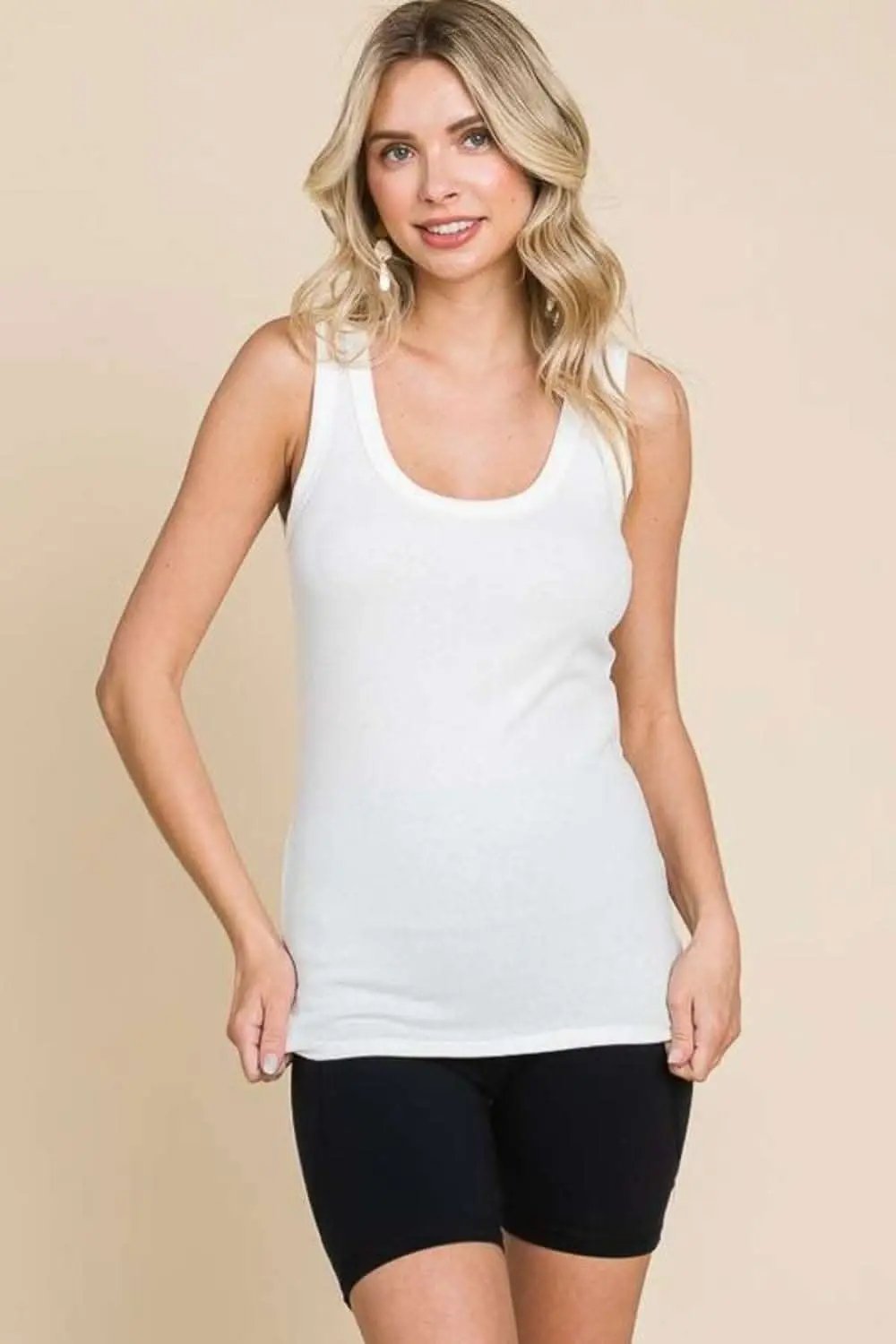 Trendsi Ribbed Scoop Neck Tank Women's Everyday Basic Top USA Shipped