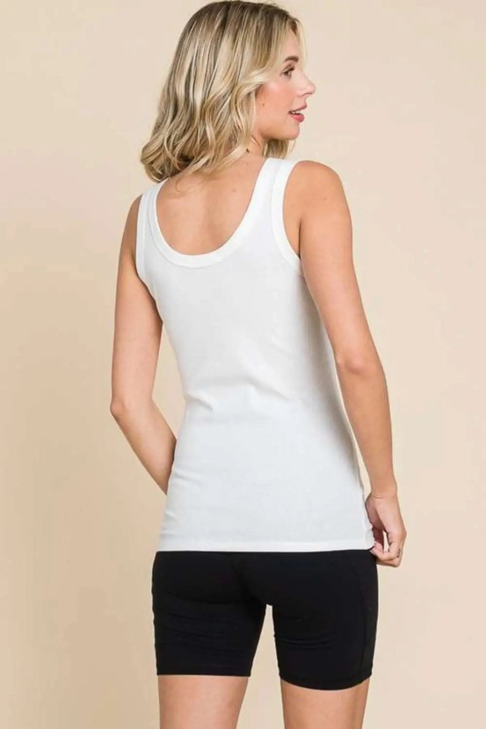 Trendsi Ribbed Scoop Neck Tank Women's Everyday Basic Top USA Shipped