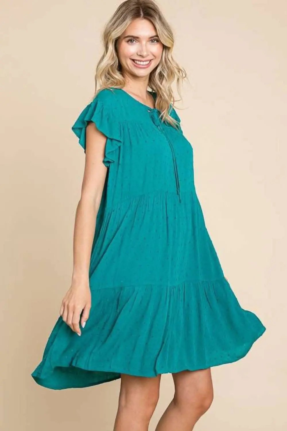 Trendsi Culture Code Tiered Ruffle Dress with Pockets and