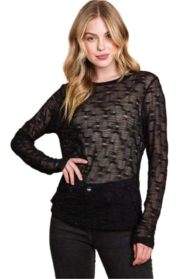 Mesh Top - Plus Size Sheer Layering - Culture Code Style