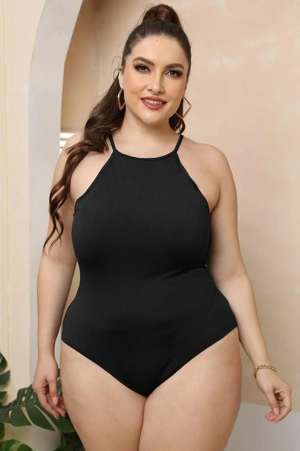 Trendsi plus - Curvy halter neck bodysuit