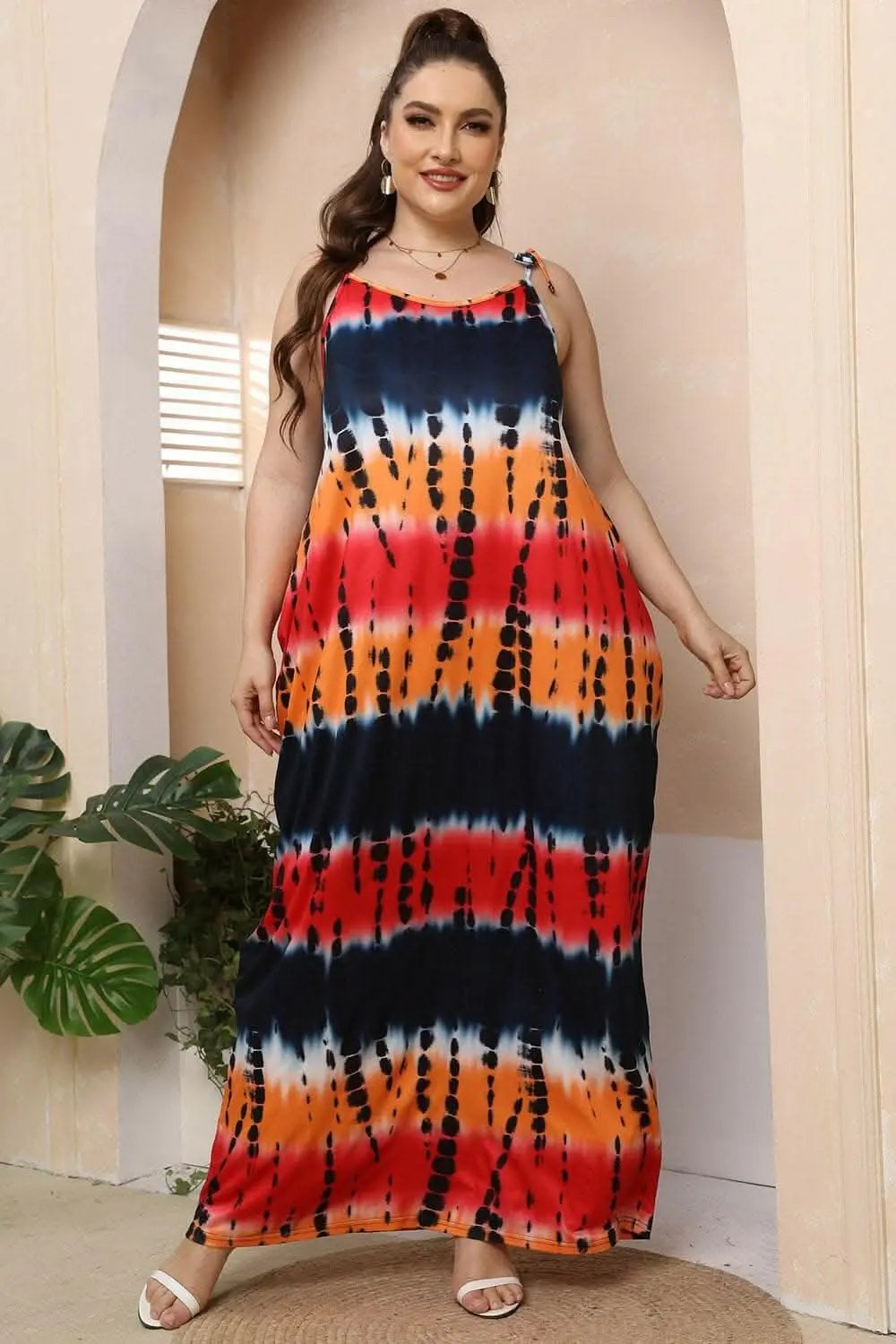Trendsi plus - Curvy tie-shoulder maxi dress
