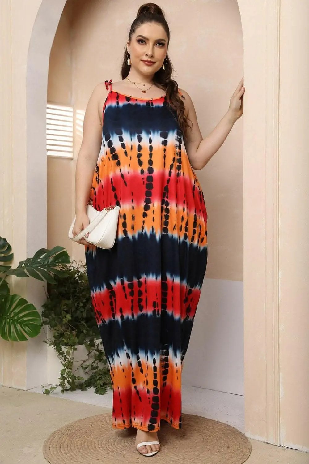 Trendsi plus - Curvy tie-shoulder maxi dress