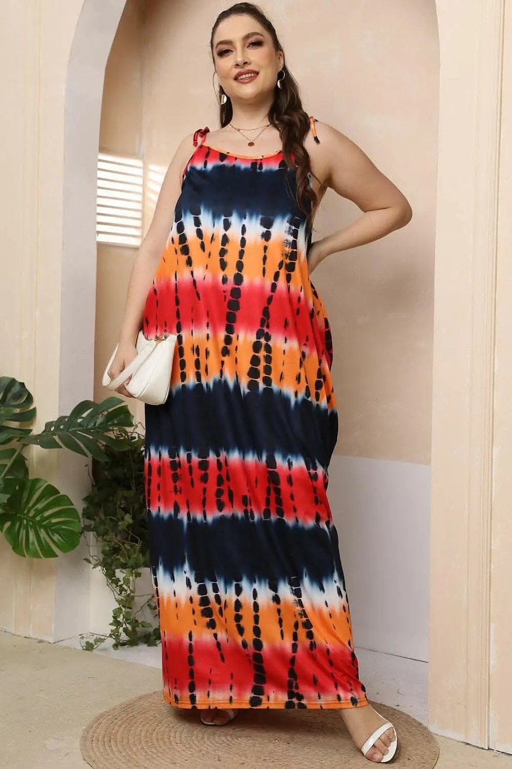 Trendsi plus - Curvy tie-shoulder maxi dress