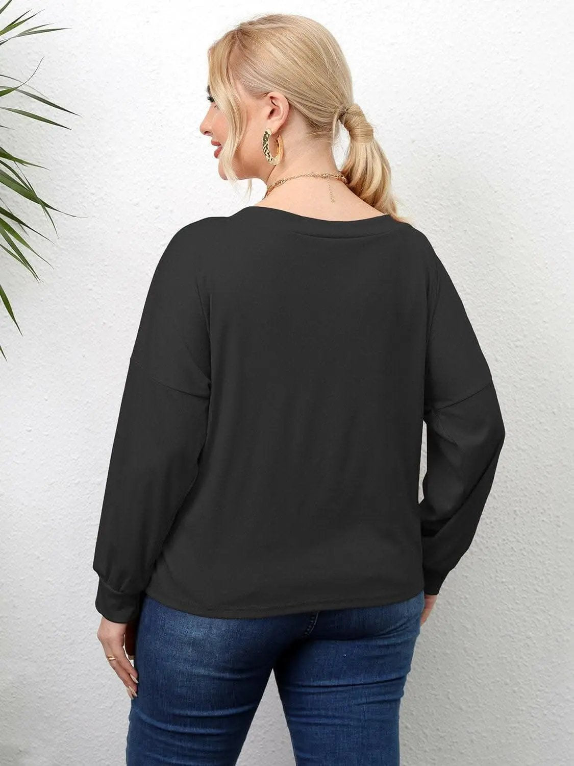 Trendsi plus - Curvy twist drop shoulder tee