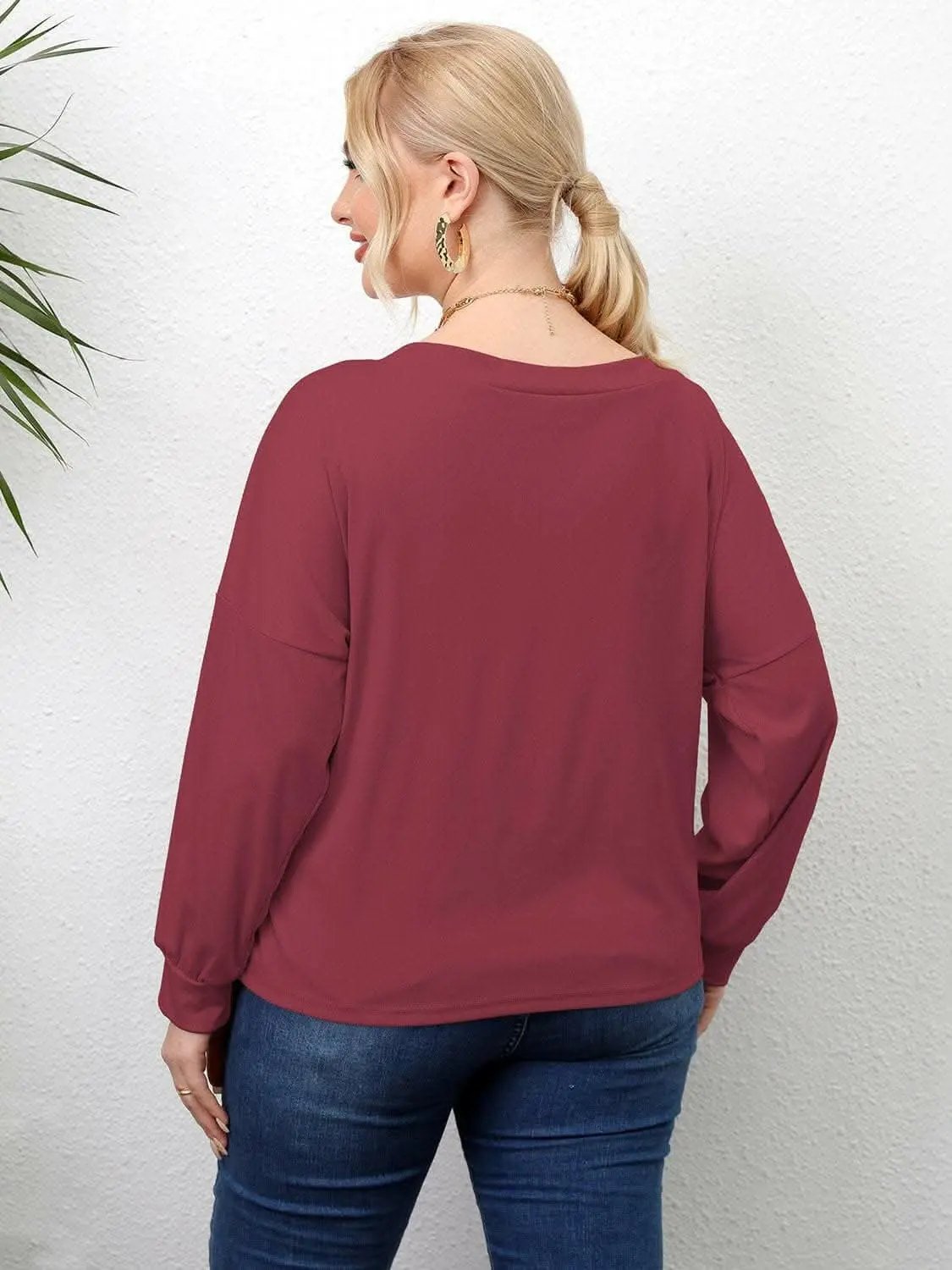 Trendsi plus - Curvy twist drop shoulder tee