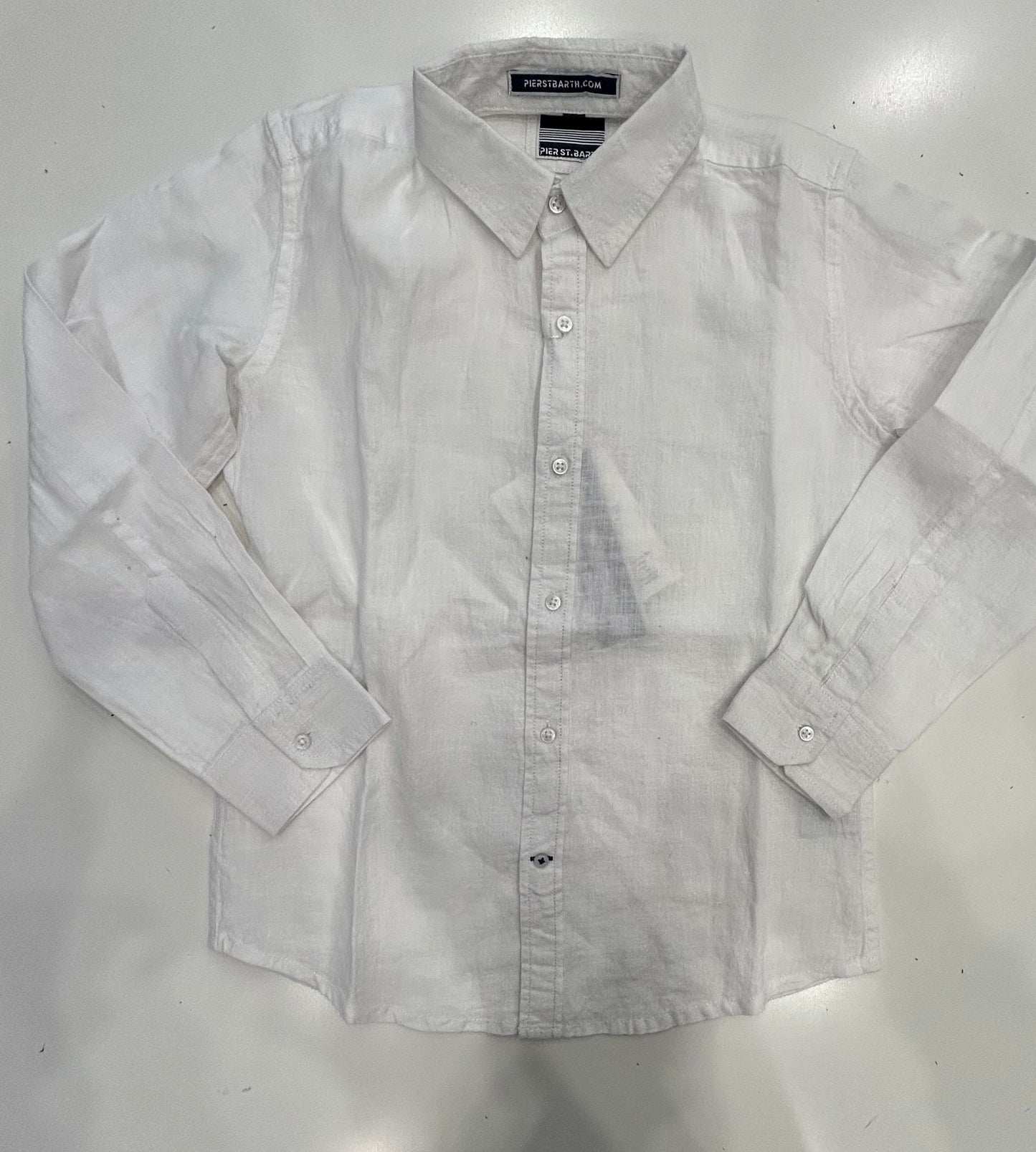 Pier St. Barth - Kids Linen Solid Long Sleeve Button Downs