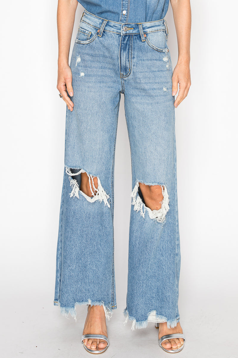 VIVIENNE HIGH RISE RELAXED FLARE JEANS
