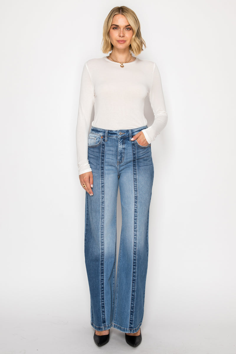 Claudia TUMMY CONTROL 90'S VINTAGE HIGH RISE STRETCH WIDE JEANS