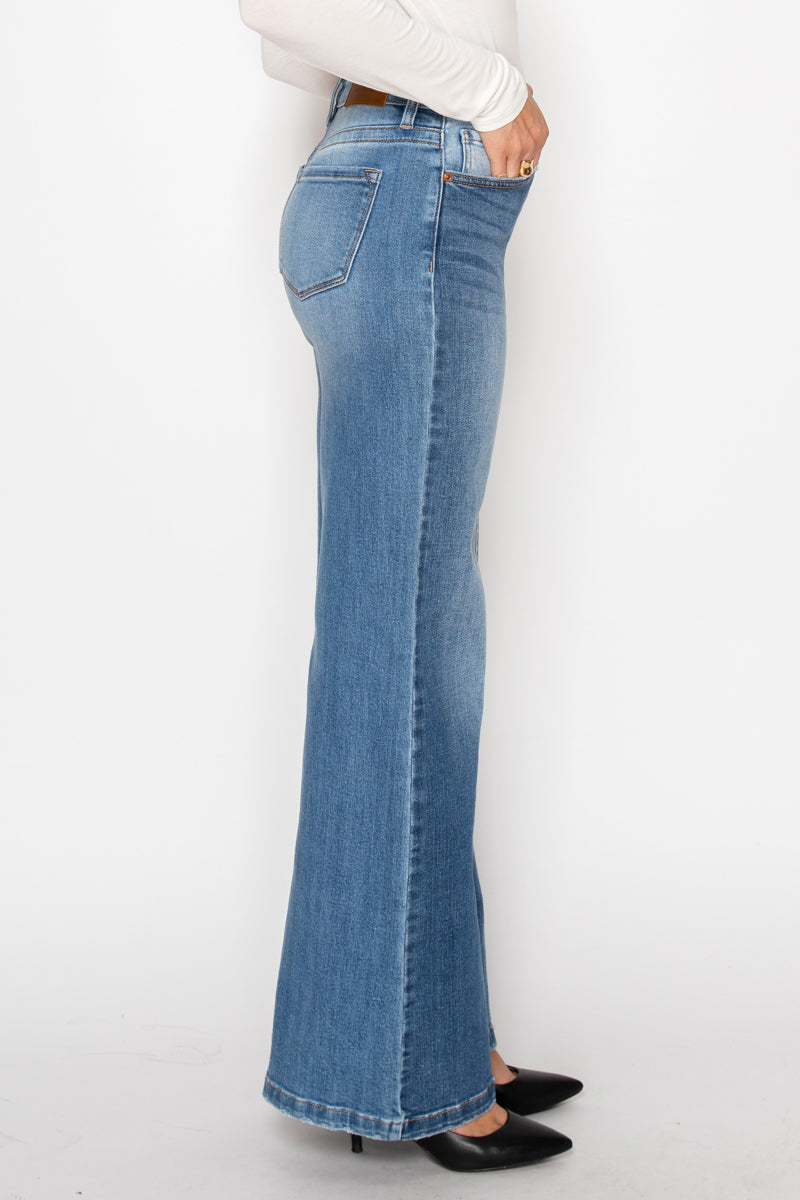 Claudia TUMMY CONTROL 90'S VINTAGE HIGH RISE STRETCH WIDE JEANS
