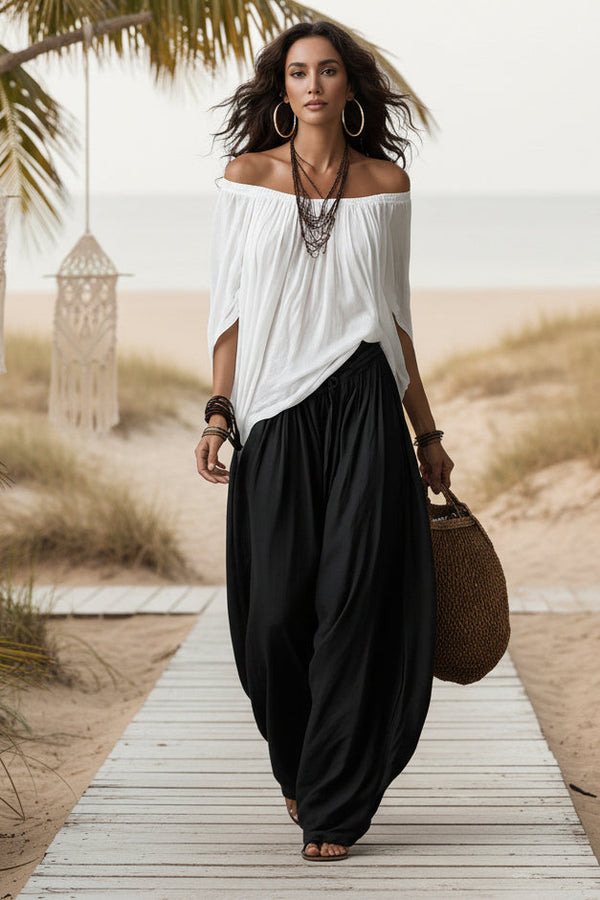 Women's One-Shoulder T-Shirt & Wide-Leg Pants Two-Piece Set — Urban Casual Outfit