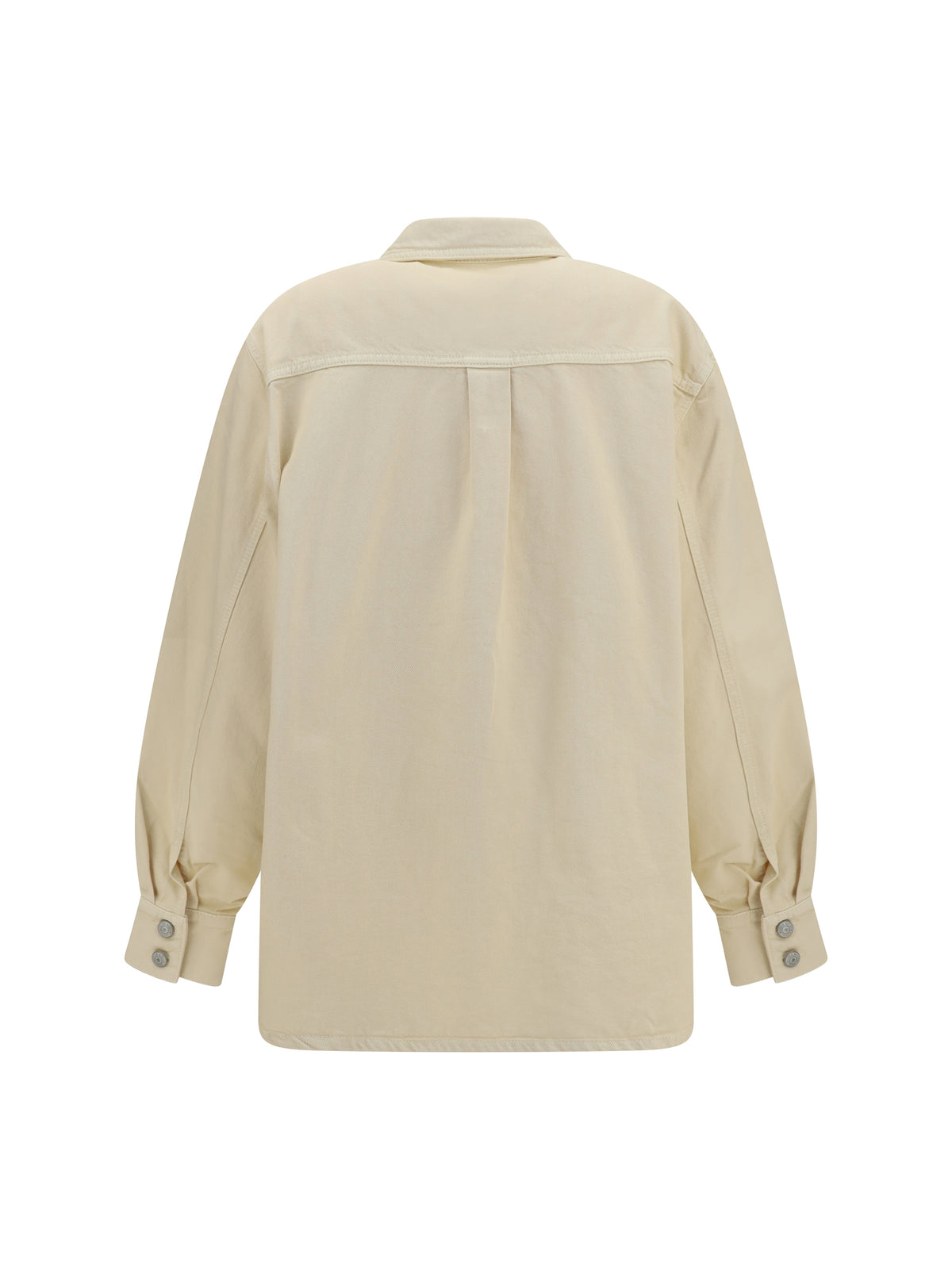 Oversized Denim Shirt in Beige