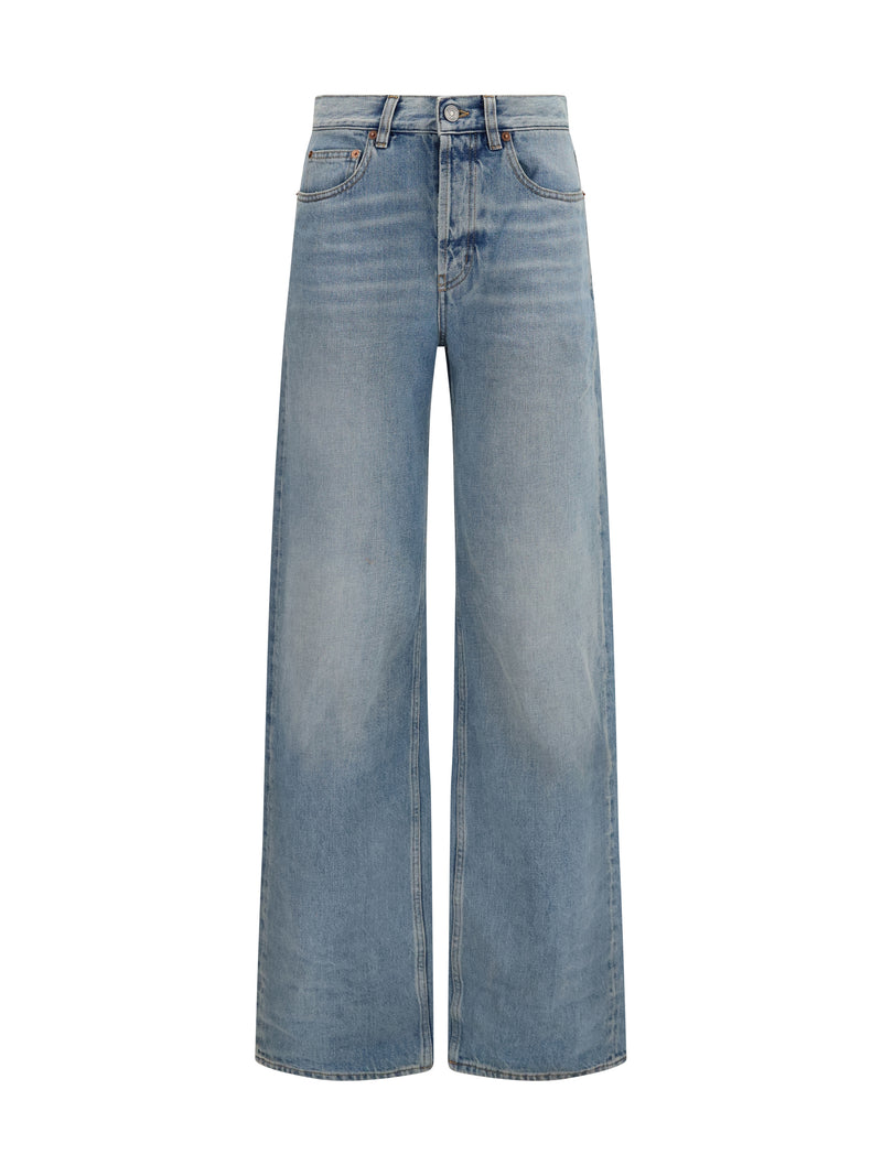 Wide-Leg 90's High-Waisted Blue Jeans