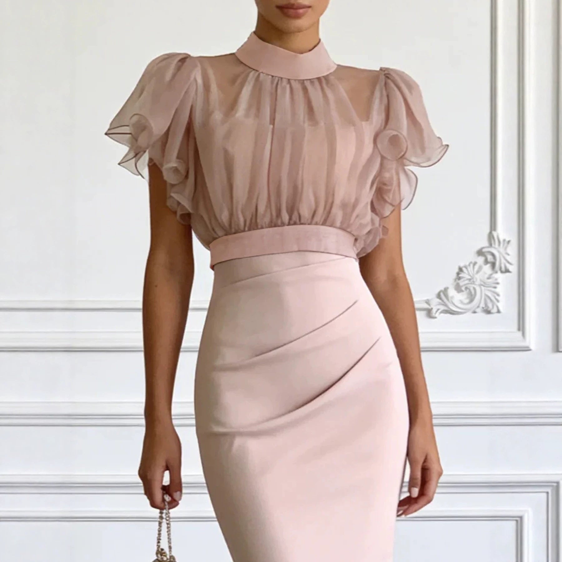 two piece bodycon dress set 2 Sweater Sets for Women Long Sleeve Knit Outfits Solid Turtleneck Top Midi Skirt Dresses Beige at Amazon Women's Clothing store Long sleeve Sleeve type Bodycon Two Piece Sets &