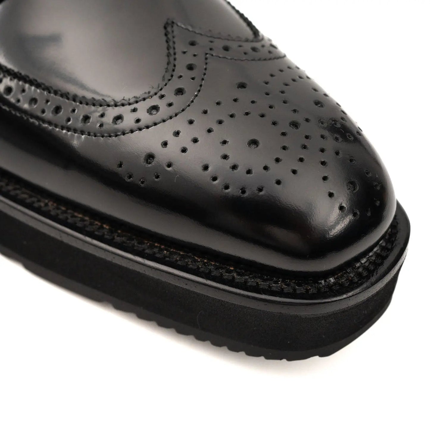 DIVINCH Black Patent Brogue Bootie