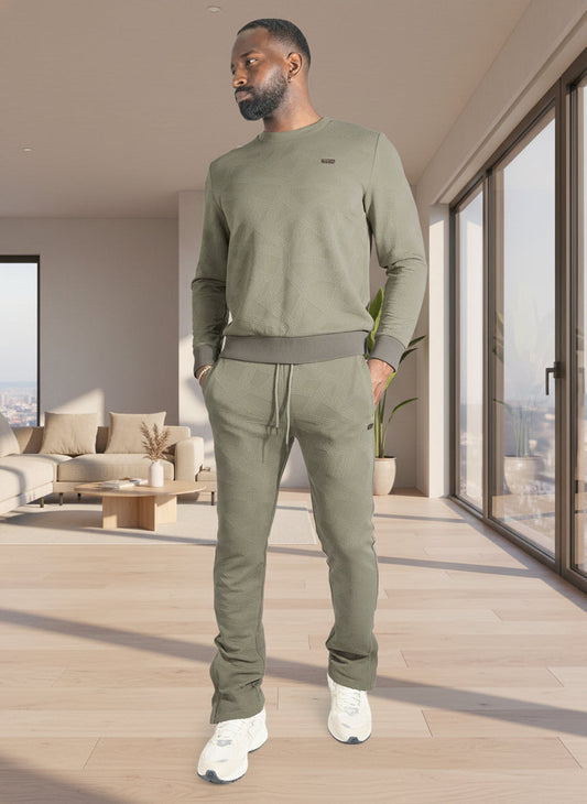 Set | M4247 Bernardi Crewneck Set - Taupe