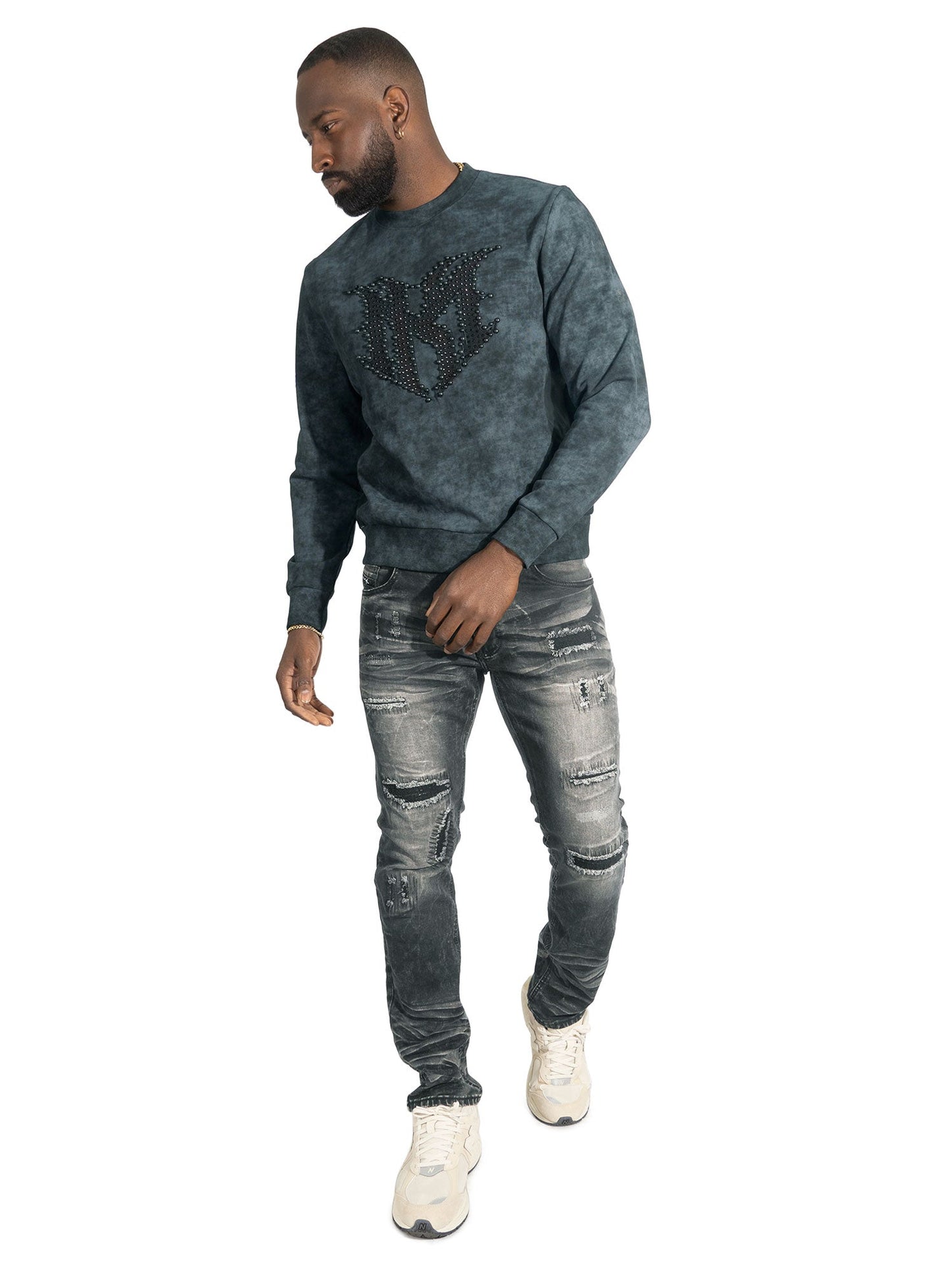 Sweatshirt | M4241 Lorenzino Crewneck - Black