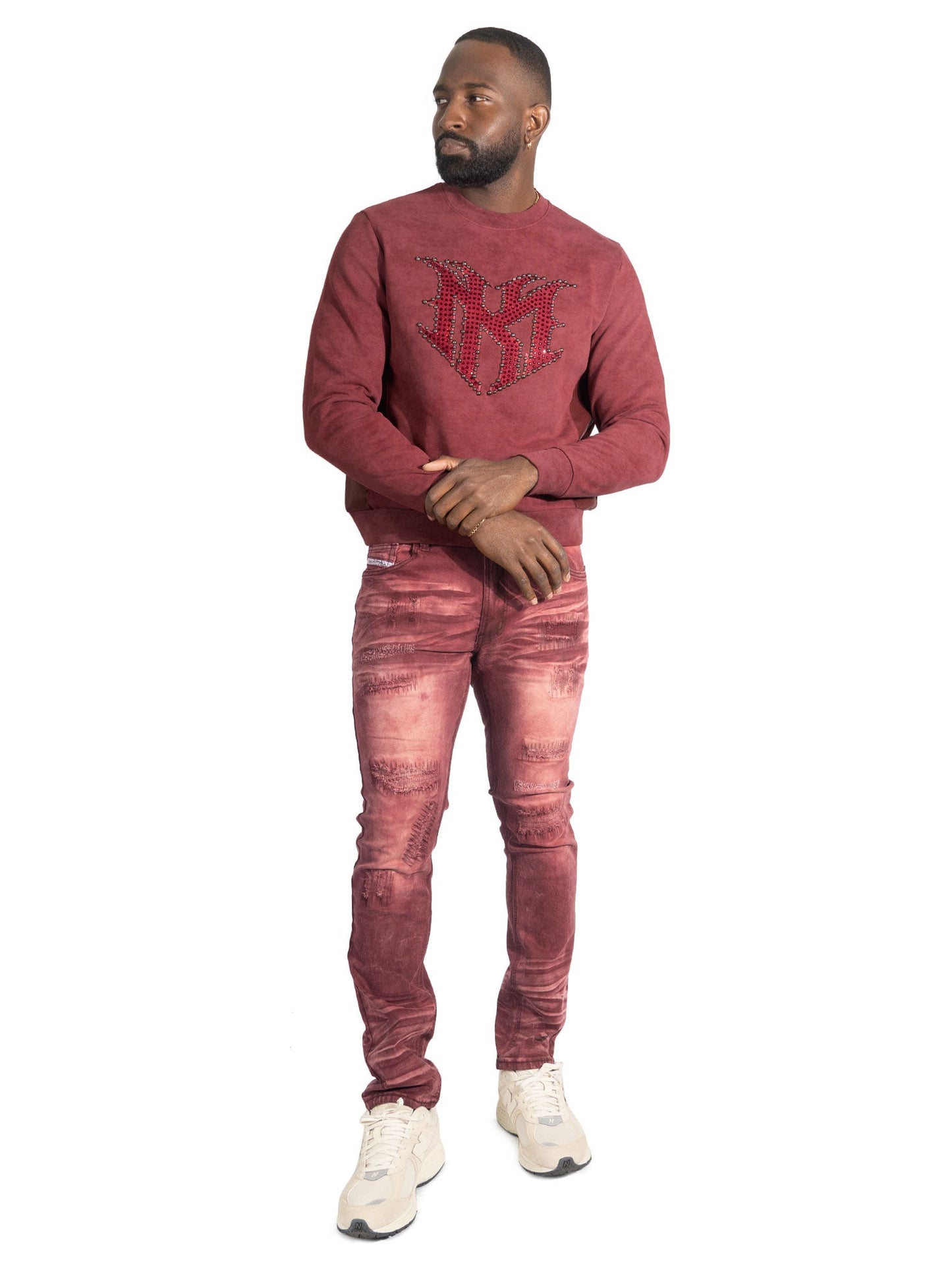 Sweatshirt | M4241 Lorenzino Crewneck - Burgundy