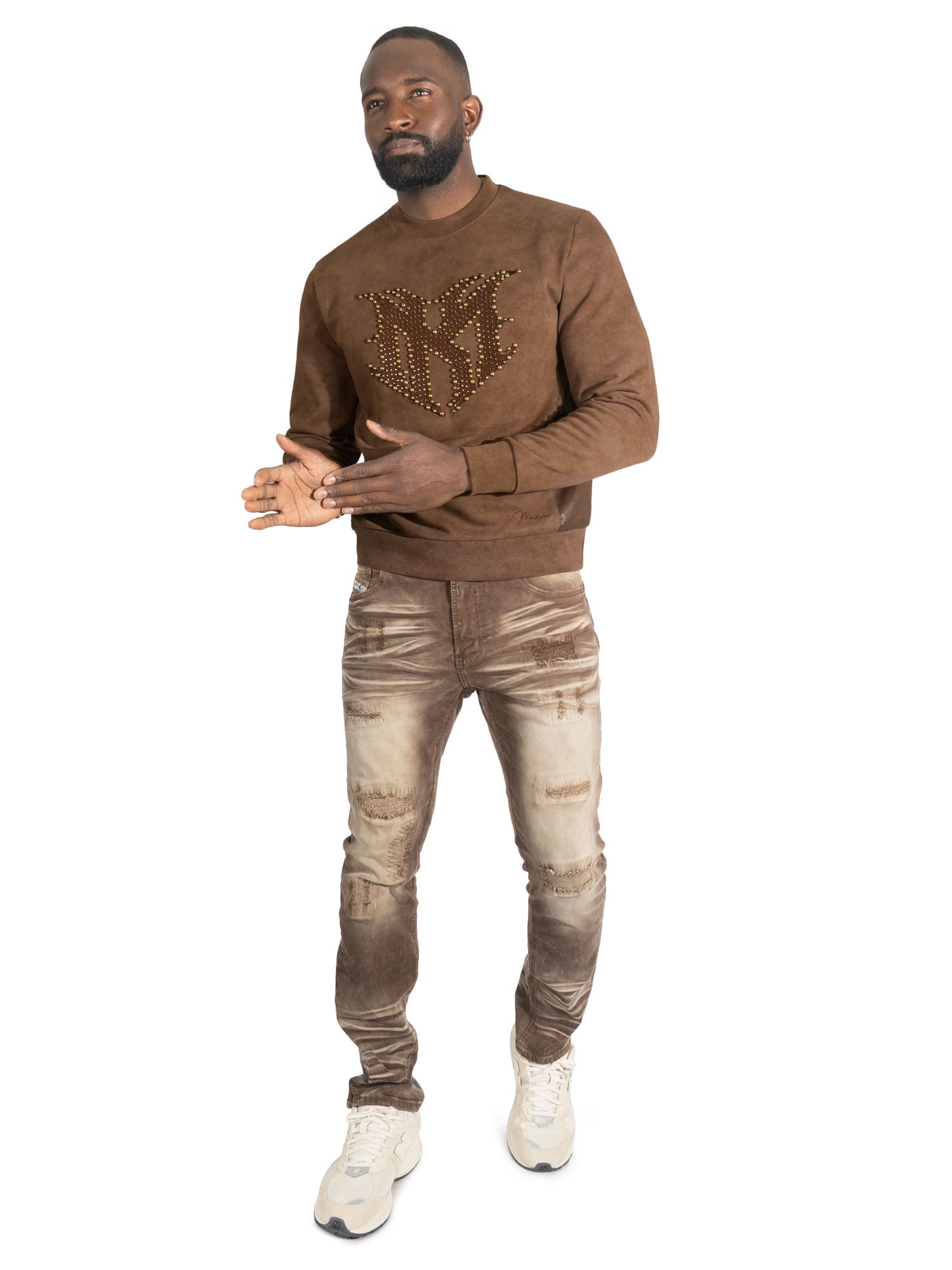 Sweatshirt | M4241 Lorenzino Crewneck - Brown – Jeans.com