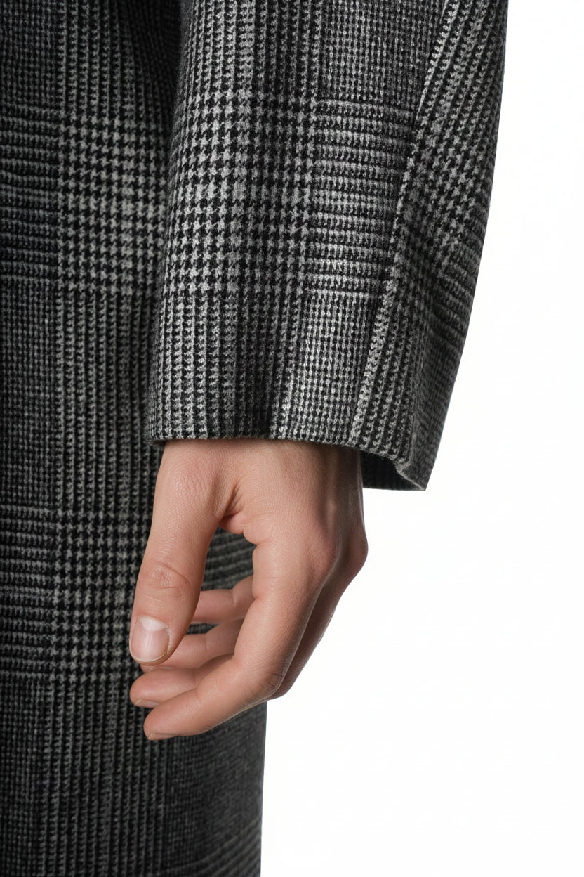 Kiton Prince of Wales Cashmere Button Down Overcoat