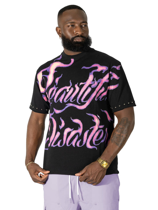 Jersey Shirt | M391 Beautiful Disaster Boxed Tee - Black