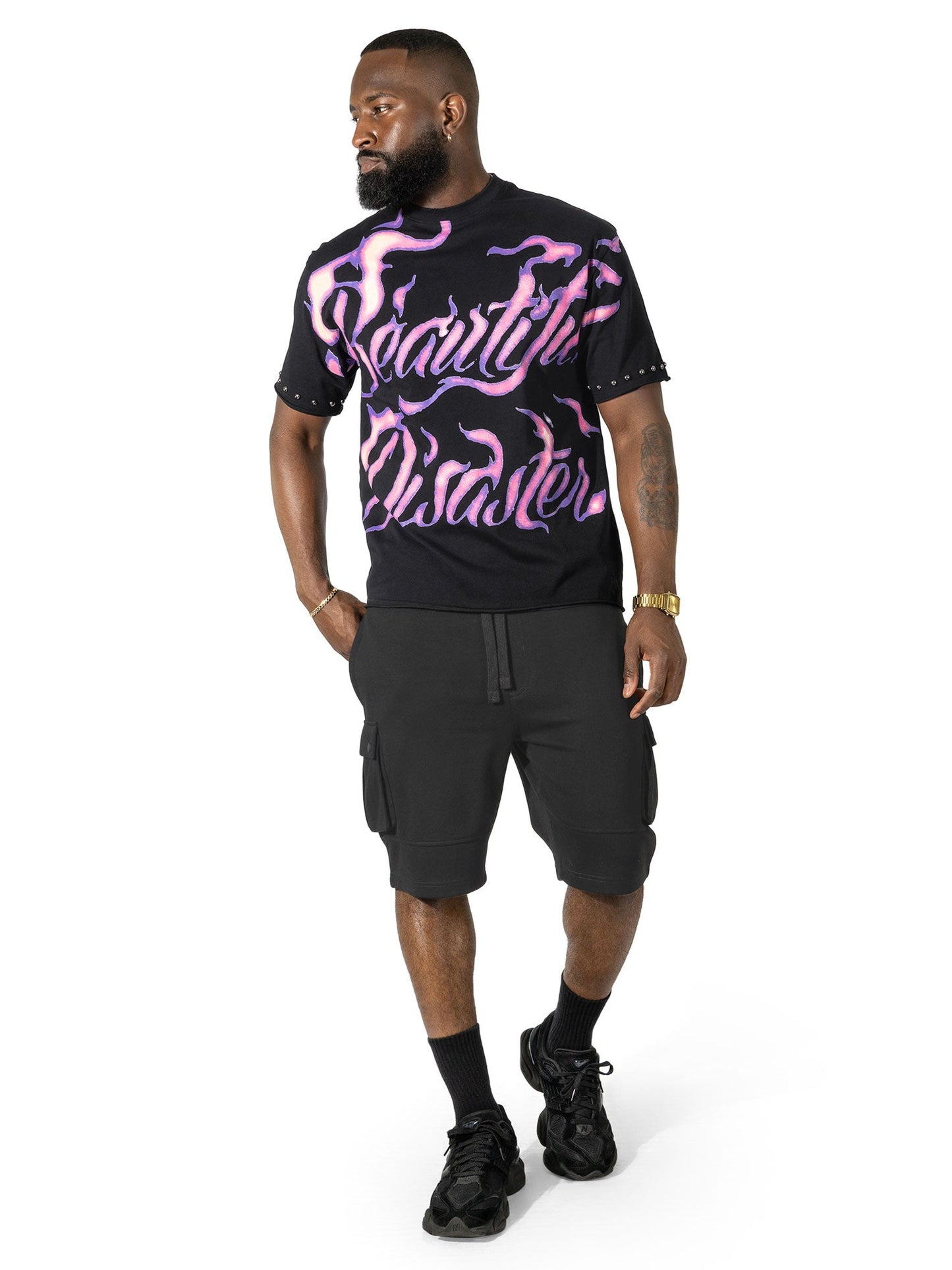 Jersey Shirt | M391 Beautiful Disaster Boxed Tee - Black