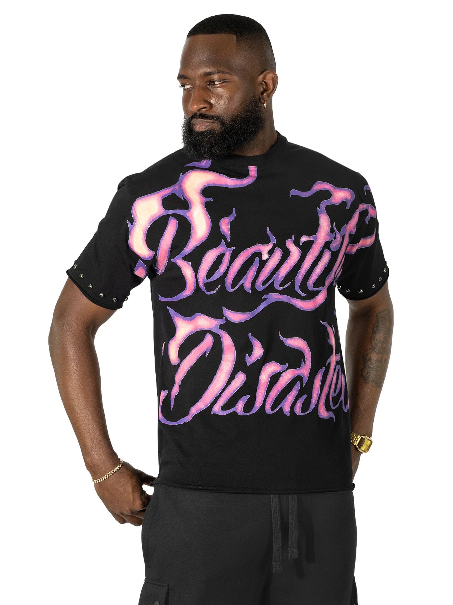 Jersey Shirt | M391 Beautiful Disaster Boxed Tee - Black