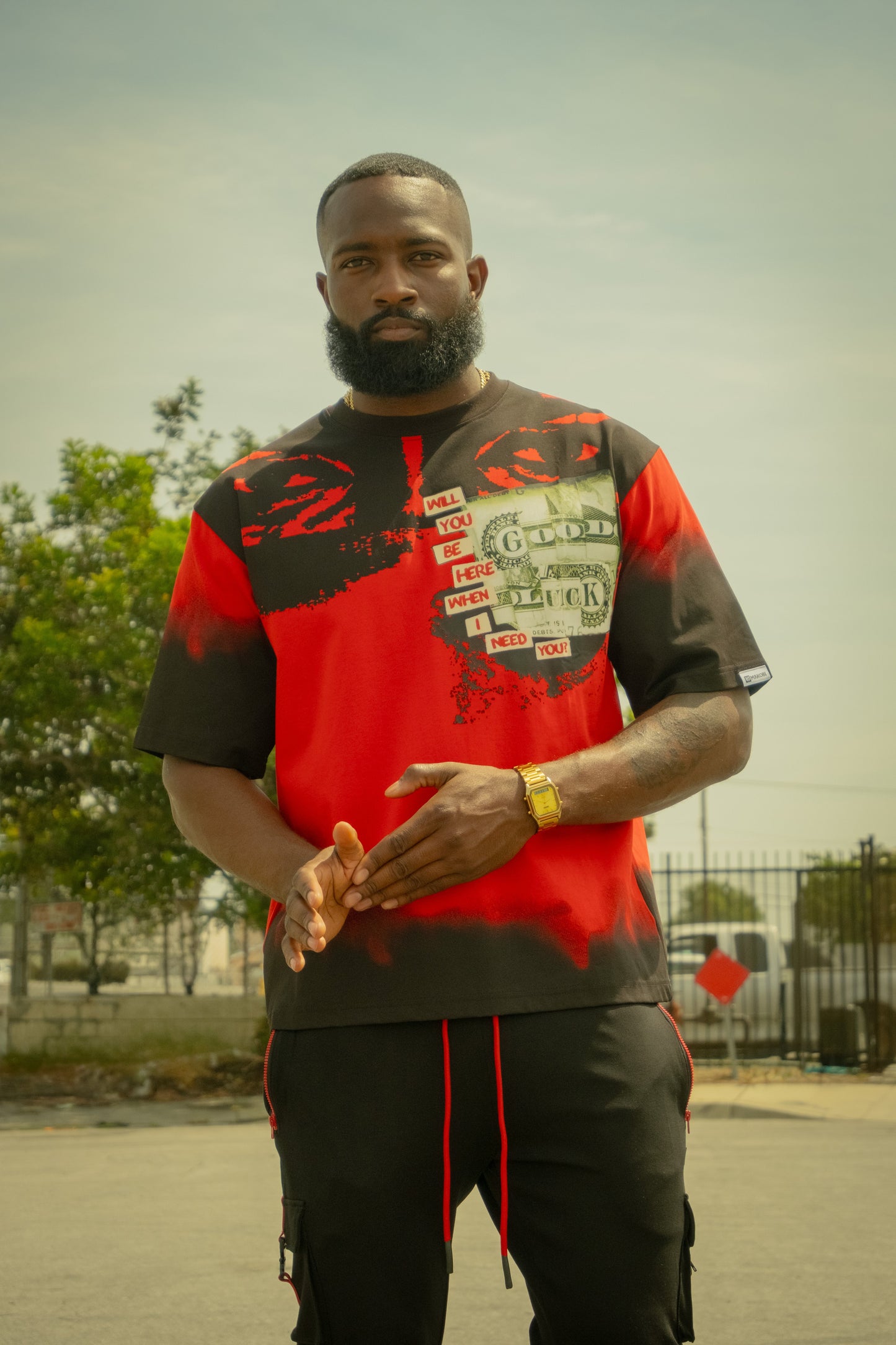 M369 Good Luck Money Tee - Red