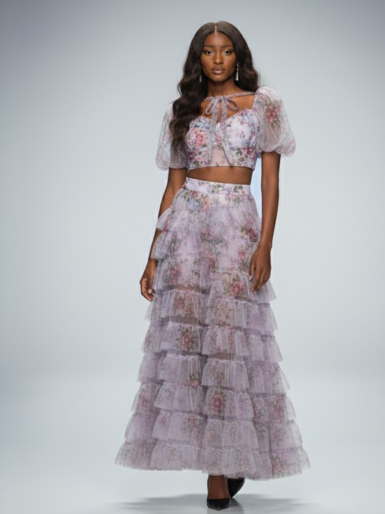 DUMBO Floral Skirt and Top Set: Prêt-à-Porter Line BYMANYC ® New York