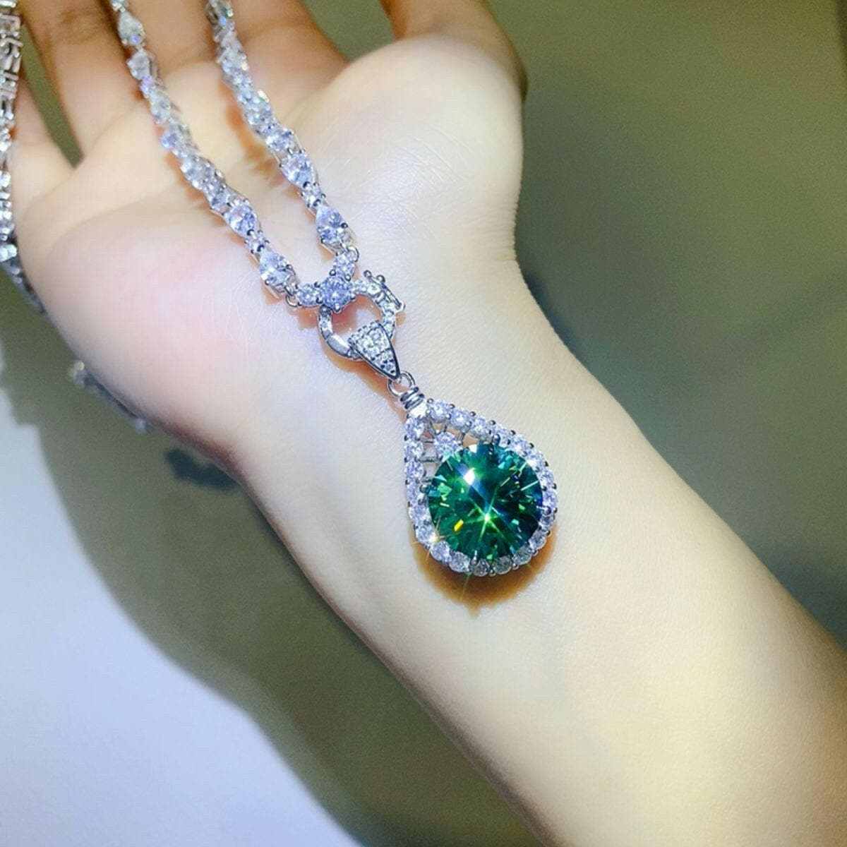 Trendsi Necklaces - Dazzling moissanite teardrop necklace