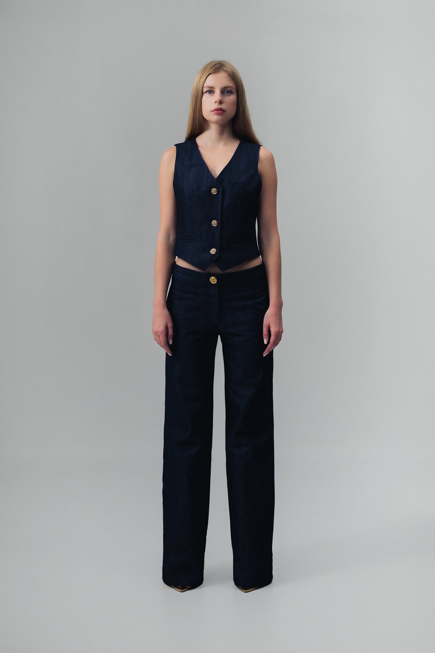 Demi Denim Suit Vest