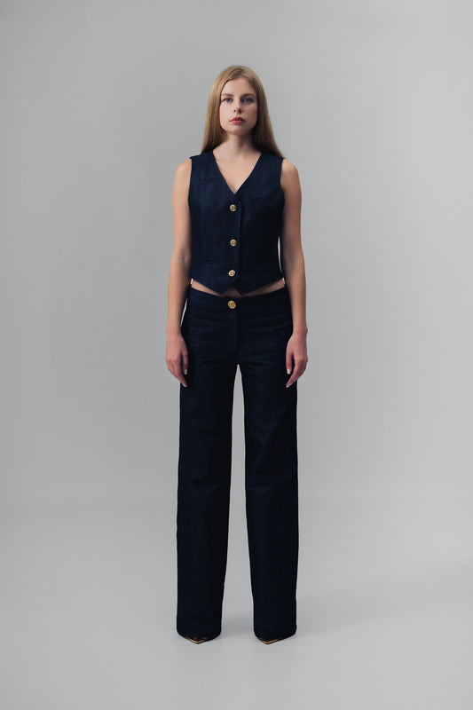 Demi Denim Suit Vest