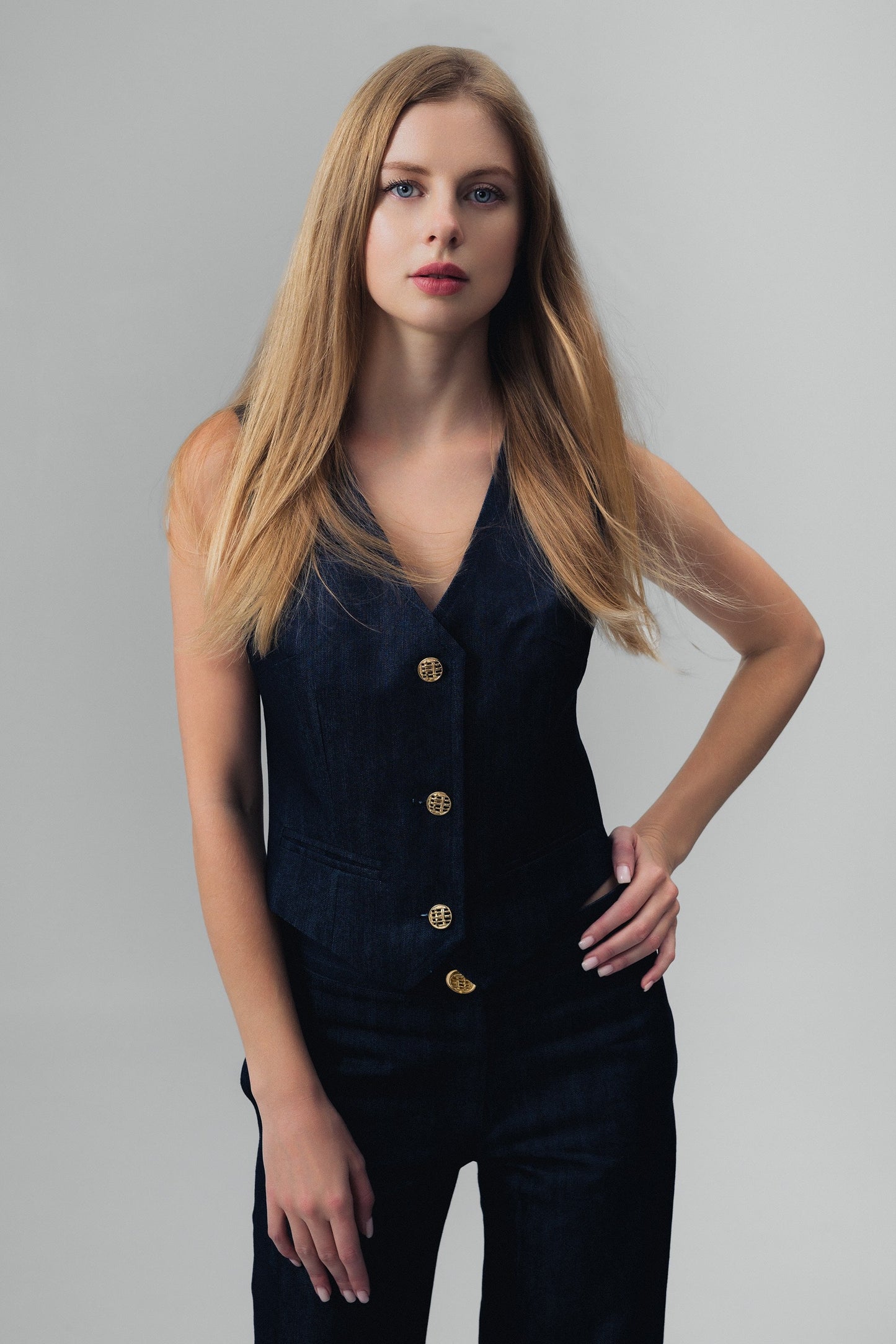 Demi Denim Suit Vest