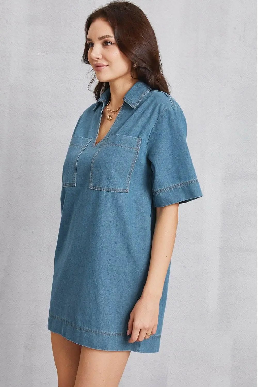 Trendsi Jeans & Denim Denim mini dress with pockets