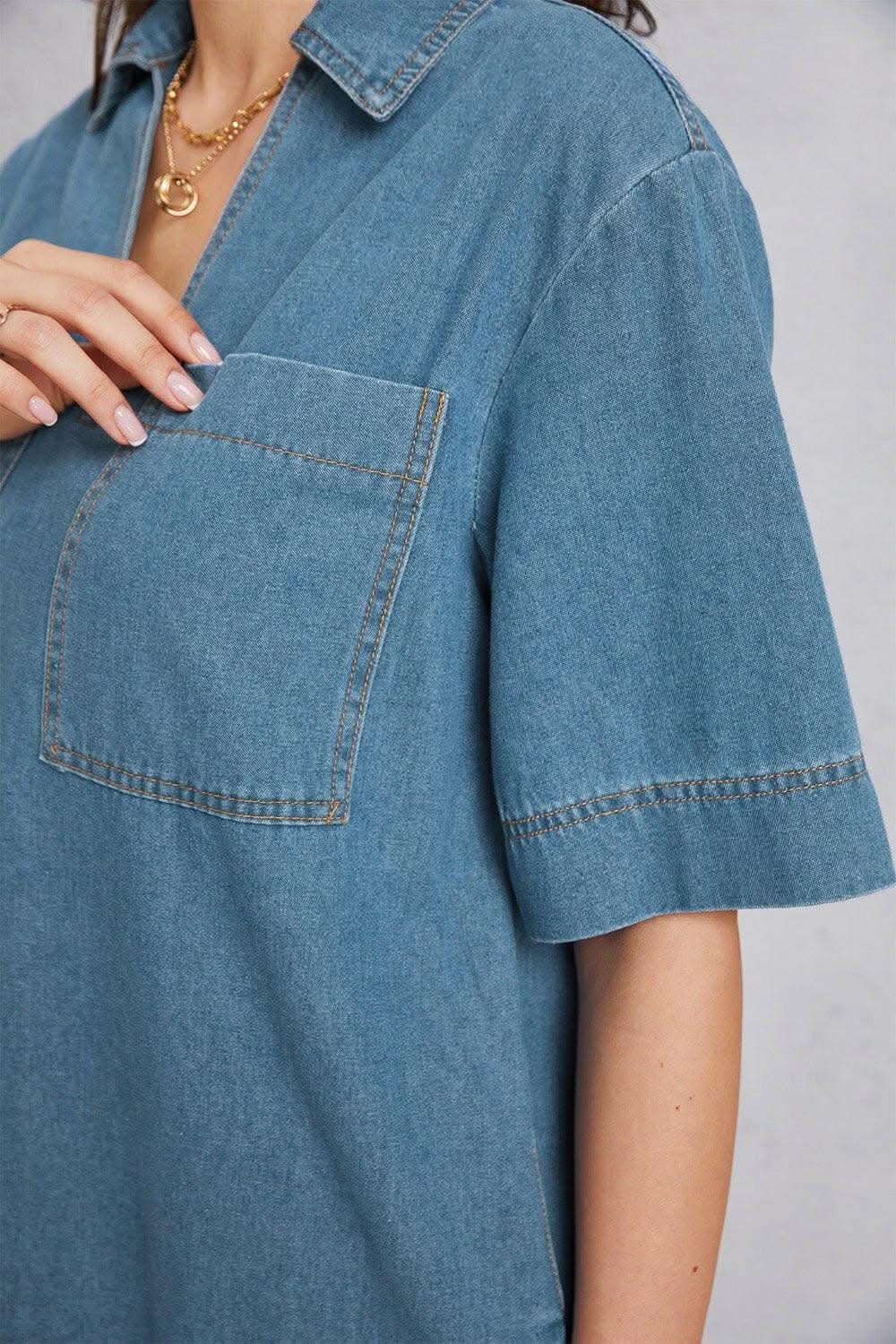 Trendsi Jeans & Denim Denim mini dress with pockets