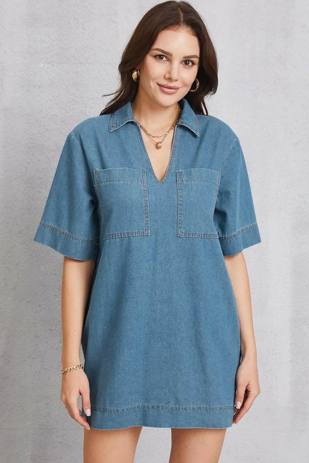 Trendsi Jeans & Denim Denim mini dress with pockets
