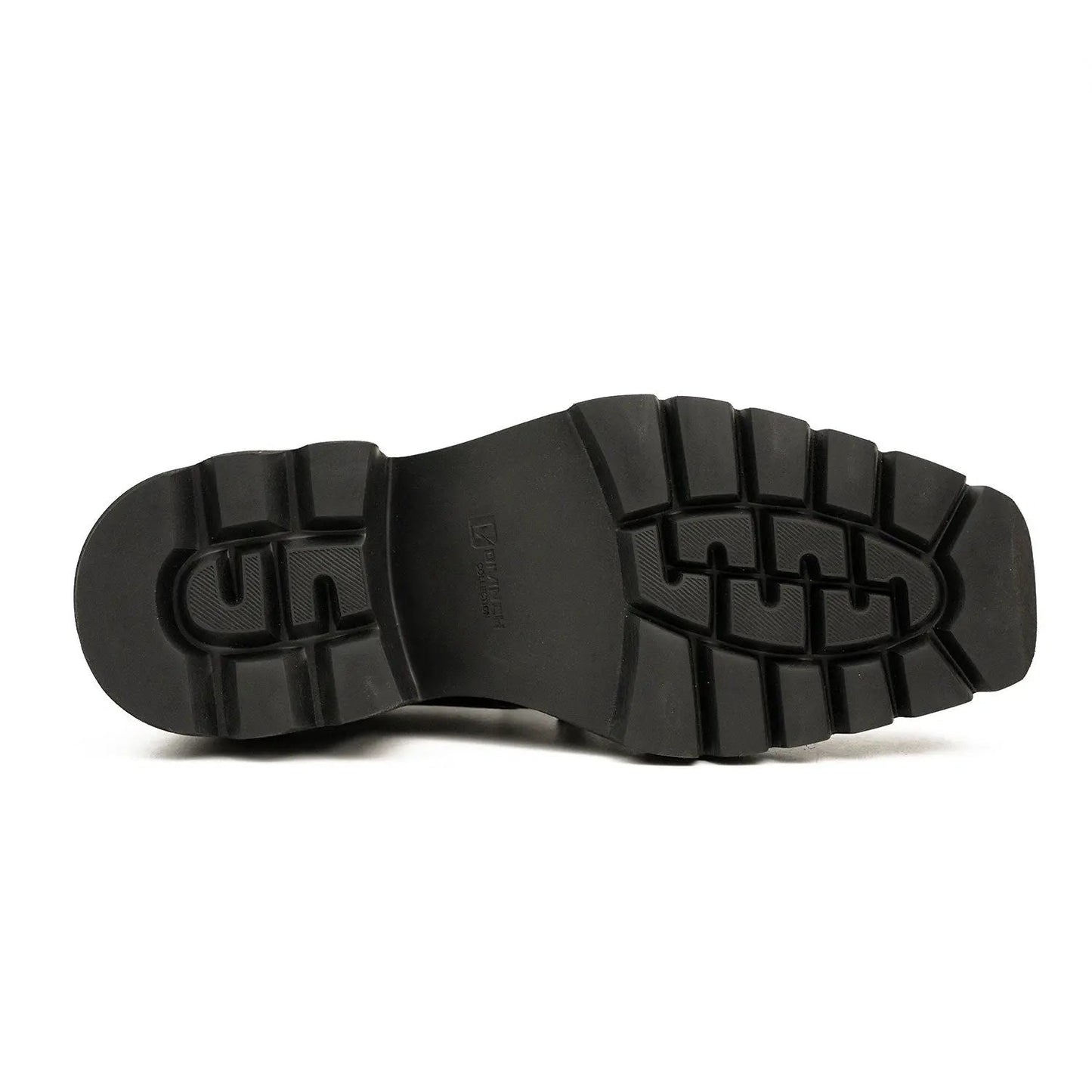 Derby shoes with thick soles, snake pattern embossing and tassels