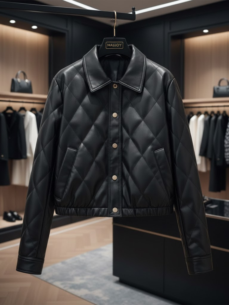 Diamond-Quilted Eco-Leather Jacket • DUMBO New Collection BYMANYC ® New York