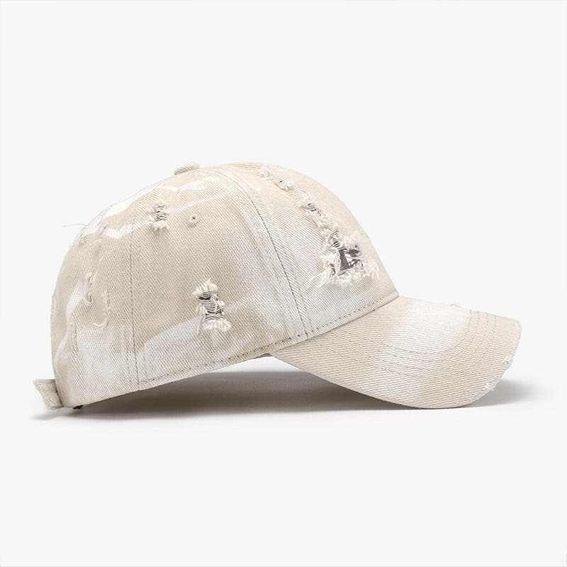Distressed Cotton Cap - Adjustable Fit - Casual Style